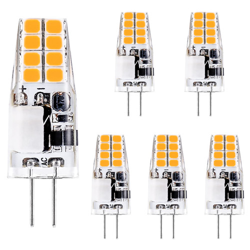 G4 LED Bulb 2W 12V JC Bi-Pin Base, T3 G4 20W Halogen Bulbs Replacement, Warm White 3000K, G4 Energy Saving Bulb for Chandelier Lighting, Landscape Lighting, Microwave, No Flicker, Non Dimmable, 5 Pack