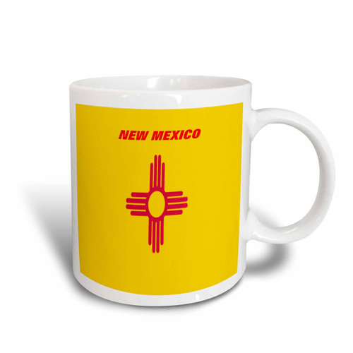 3D Rose State Flag of New Mexico Two Tone Ceramic Mug, Red