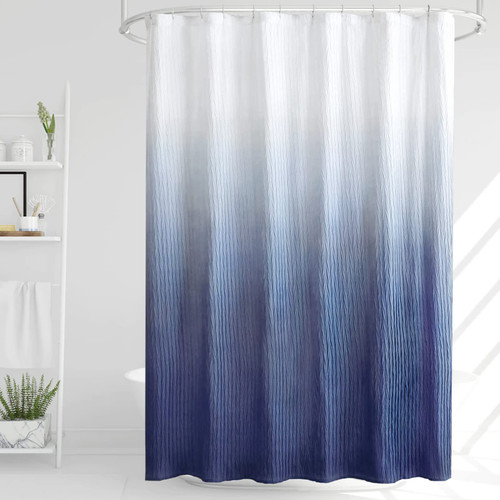 Fuiyoh Blue Shower Curtain for Bathroom, Ombre Textured Fabric Shower Curtain Liner with 12 Hooks, Hotel Luxury Decorative Shower Curtain Set, Machine Washable 72 x 72Inch, Navy Blue Fuiyoh Blue Shower Curtain for Bathroom, Ombre Textured Fabric Shower Curtain Liner with 12 Hooks, Hotel Luxury Decorative Shower Curtain Set, Machine Washable 72 x 72Inch, Navy Blue