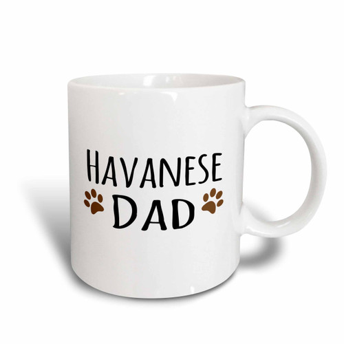 3dRose Havanese Dog Dad Mug, 11 oz, Red