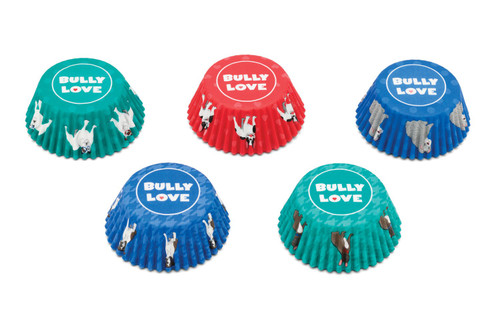 Fox Run Bulldog Disposable Bake Cups, 3 x 3 x 1.25 inches, Multicolored