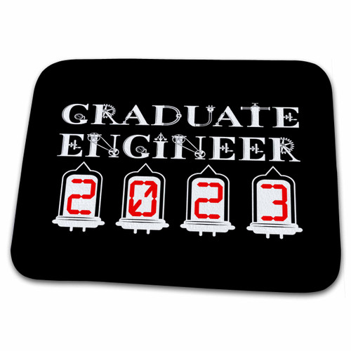 3dRose Graduate engineer 2023. Elegant, unique text on black... - Dish Drying Mats (ddm-286054-1)
