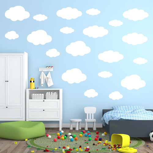 125 Pieces Cloud Wall Decor Cloud Stickers Cloud Wall Decals White Clouds Peel and Stick Cloud Decals for Walls Removable Wall Stickers for Baby Kids Nursery Living Room Play Story Room, 16 Sheets 125 Pieces Cloud Wall Decor Cloud Stickers Cloud Wall Decals White Clouds Peel and Stick Cloud Decals for Walls Removable Wall Stickers for Baby Kids Nursery Living Room Play Story Room, 16 Sheets
