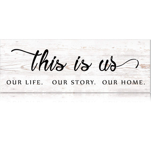This is Us Wooden Wall Sign Family Wall Plaques Inspiration Wood Sign Farmhouse Entryway Sign Rustic Wall Plaques Art with Quotes for Living Room Bedroom Kitchen Christmas Decorations (Antique White)