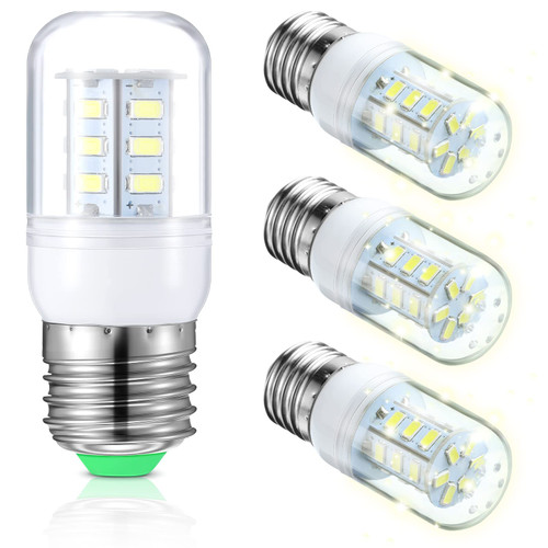 Retisee 4 Pcs 3.5w Refrigerator Light Bulb Waterproof Freezer LED Light Bulb E27 Daylight White 6000k 500 Lumen, 100-265v Energy Saving Light Bulbs Compatible with 5304511738, PS12364857, AP6278388