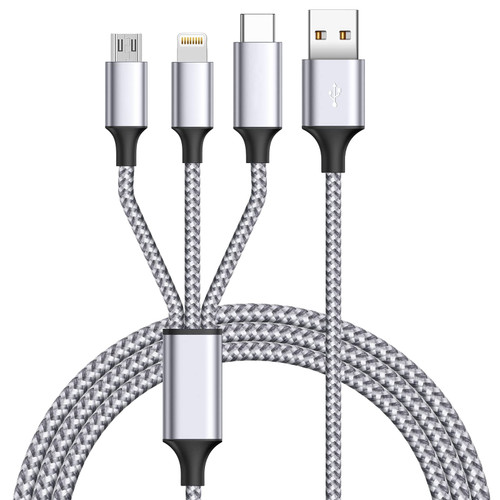 OCEEK Multi Charging Cable 4FT 3 in 1 Charging Cable Nylon Braided Universal Multiple Fast Charging Cord with Type-C, Micro USB and IP Port for Charging Cell Phones & More OCEEK Multi Charging Cable 4FT 3 in 1 Charging Cable Nylon Braided Universal Multiple Fast Charging Cord with Type-C, Micro USB and IP Port for Charging Cell Phones & More