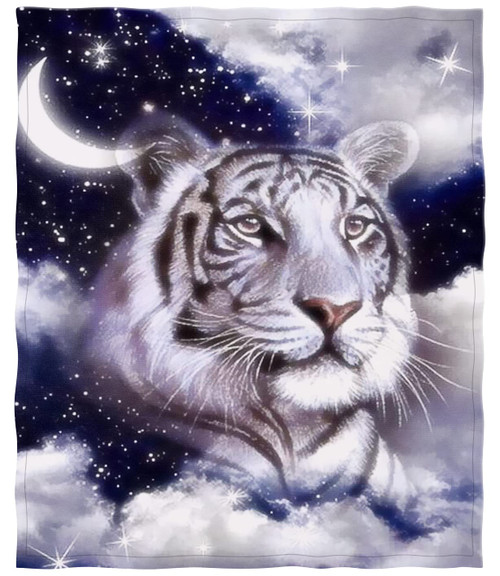 HommomH 40"x50" Blue Moon Tiger Blanket Soft Fluffy Fleece Throw for Couch Sofa Bed
