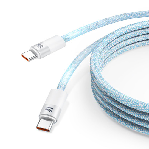 LUFOEVER USB C to USB C Cable 6FT Nylon Braided USBC to USBC Cable 100W 5A USB 2.0 C to C Type Fast Charging Cable for MacBook Pro 2020, Ipad Pro 2020, Ipad Air 4, Samsung Galaxy S23+/S23 Ultra Blue
