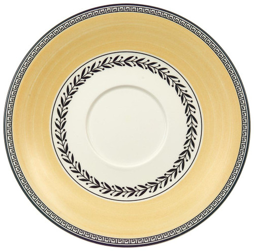 Villeroy & Boch Audun Ferme Breakfast/Soup Cup Saucer, Yellow/Black/White, 18cm Villeroy & Boch Audun Ferme Breakfast/Soup Cup Saucer, Yellow/Black/White, 18cm