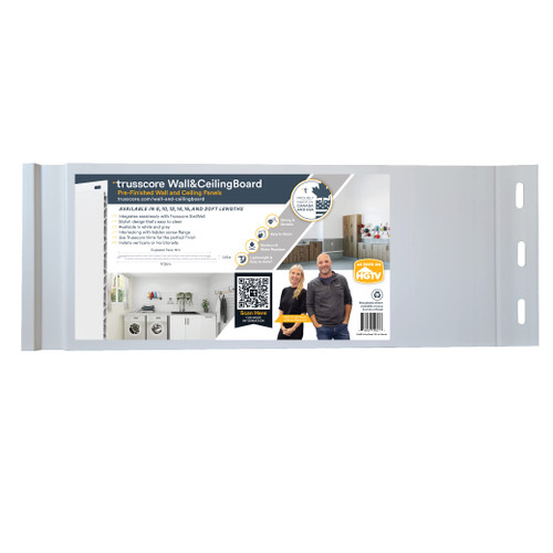 Trusscore Wall&CeilingBoard, 16" Wide Panel - Sample (White)