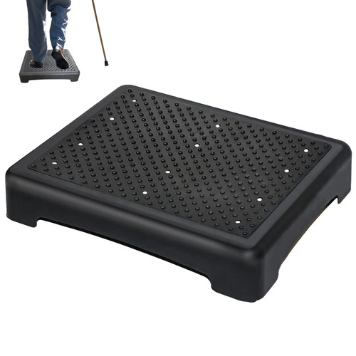 Step Stool for Adults Elderly, Sturdy Portable Half Stepping Stool Anti Slip Mobility Daily Aids Indoor/Outdoor Wide Safety Platform for Stairs/Kitchen/Bed/SUV Cars,Black