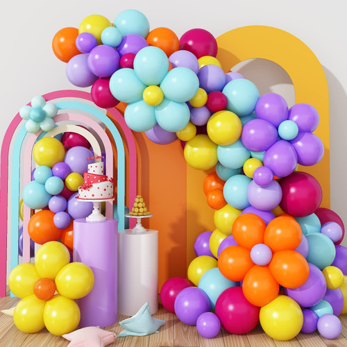 Magic Balloon Garland,Purple Blue Yellow Pink Balloons Arch Kit Flower Balloons for Baby Shower Wedding Birthday Party Encanto Decorations Magic Balloon Garland,Purple Blue Yellow Pink Balloons Arch Kit Flower Balloons for Baby Shower Wedding Birthday Party Encanto Decorations