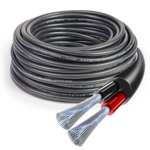 RESHAKE 18 Gauge 2 Conductor Electrical Wire, 49.2ft/15m Low Voltage Wire, 18 AWG Flexible Extension Cord, Tinned Copper 18/2 Cable for LED Strips Light Lighting, Outdoor Waterproof Stranded Wires