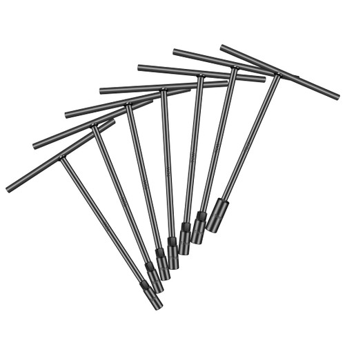 pgroup T - Handle Metric Socket Wrench Set 6- Point?6mm, 8mm, 10mm, 11mm, 12mm, 13mm, 14mm? Hex Socket for Motorcycle Bicycle Repair (7Pack)