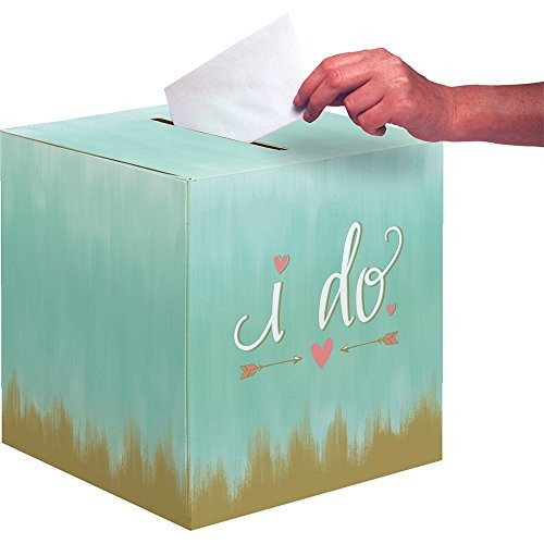 Creative Converting 324689 Card Box, 12" x 12", Mint Green