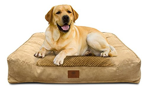 American Kennel Club AKC-1882 Tan Memory Foam Extra Large Pet Sofa Dog Bed, XL, Tan