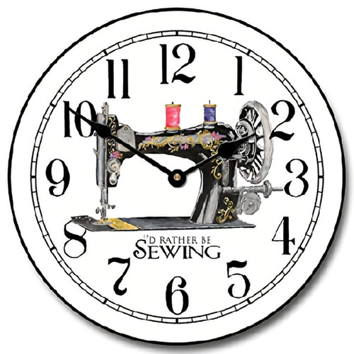 Sewing Room Wall Clock Wall Clock Vintage Wooden Round Clock Wall Decor 10 Inch Battery Operated Decorative Wall Clock Silent Round Wood Wall Clock Hanging Clocks for Bedroom Decor Living Room