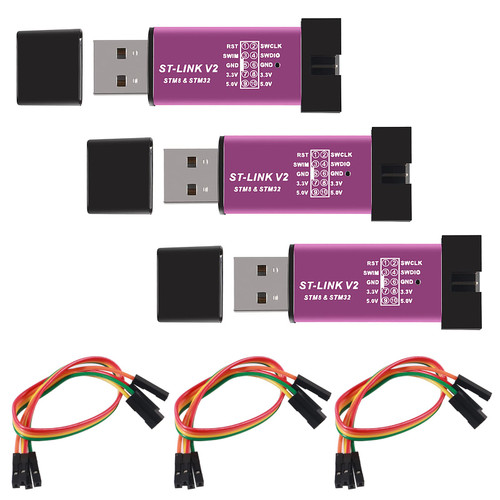 3PCS ST-Link V2 Stlink Mini STM8 STM32 STLINK Simulator Download Programmer Programming with Cover Cable
