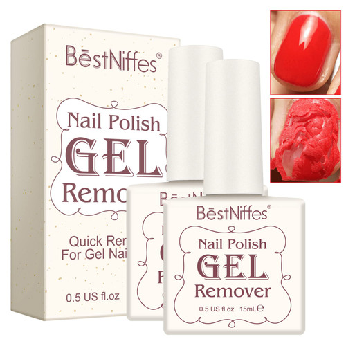 Gel Nail Polish Remover,Quick & Easy Polish Remover In 2-3 Minutes,Professional Remove Gel Nail Polish,No Need For Foil,Soaking or Wrapping 15ml (2Pack)