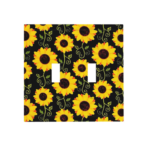 Wall Plate Sunflower Floral 2-Gang Light Switch Plate Duplex Toggle Switch Covers For Bedroom Kitchen Home Decor