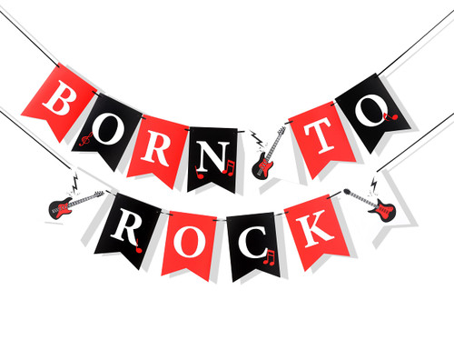 Born to Rock Banner - Rock N' Roll Birthday Banner,rock N' Roll Party Birthday Decorations,born to Rock Decor,guitar and Music Birthday Banner,music Rock Star Birthday Signs and Banner