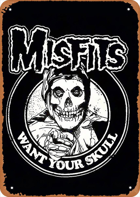 Vintage Metal Tin Sign The Misfits Punk Rock Band Music Musical Bar Pub Cafe Wall Kitchen Bathroo Poster Karaoke Retro Decor Art 8x12 inch