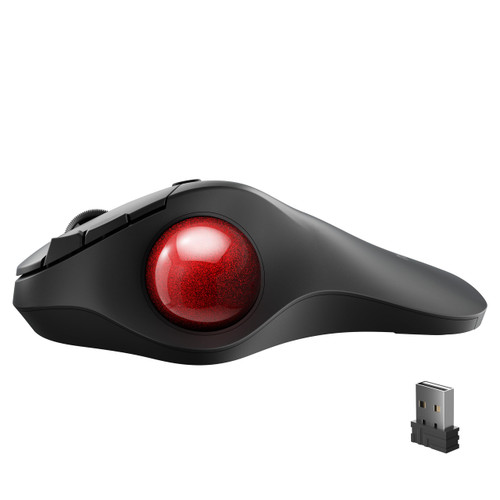 Nulea Wireless Trackball Mouse, Rechargeable Ergonomic Mouse, Easy Thumb Control, 5 Adjustable DPI, 3 Device Connection (Bluetooth or USB) for PC, Laptop, iPad, Mac, Windows, Android