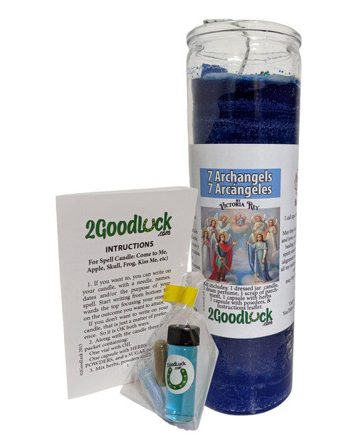 7 Archangels Dressed Candle Kit - Veladora Preparada 7 Arcangeles 7 Archangels Dressed Candle Kit - Veladora Preparada 7 Arcangeles