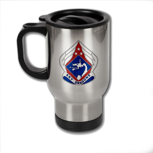 ExpressItBest Stainless Steel Coffee Mug with U.S. Army 18th Airborne Corps (Sky Dragons) insignia