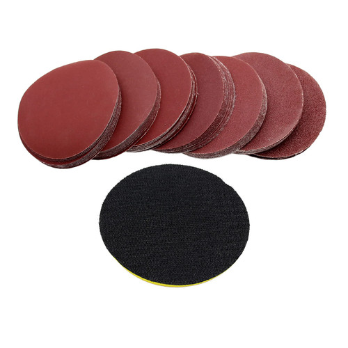 70pcs/Set 4''(100mm) Round Sandpaper Disk Sand Sheets with Sanding Pad Hook and Loop Sanding Disc, Orbital Sander Sandpaper Discs for Sander 60/80/120/180/240/320/600 Grit