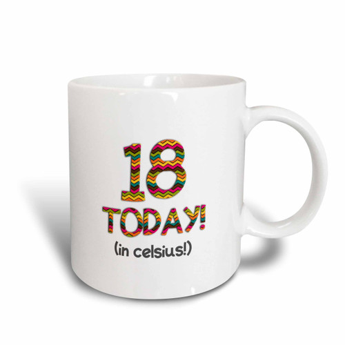 3dRose 18 Today In Celsius Two Tone Mug, 11 oz, Red