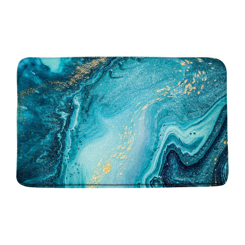 Turquoise Marble Texture Bath Mat Teal Gold Blue Mable Granite Natural Luxury Ombre Abstract Modern Geometry Artwork Contemporary Bathroom Memory Foam Kitchen Rugs,17.8x29.5 Inch Turquoise Marble Texture Bath Mat Teal Gold Blue Mable Granite Natural Luxury Ombre Abstract Modern Geometry Artwork Contemporary Bathroom Memory Foam Kitchen Rugs,17.8x29.5 Inch