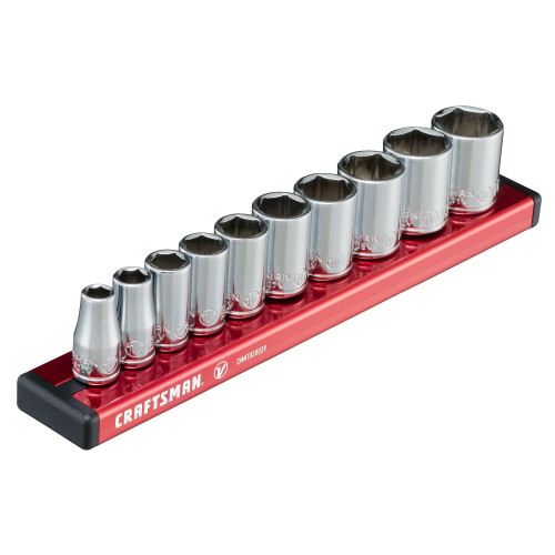 Craftsman V-SERIES Socket Set, Shallow MM, 1/4 Inch Drive, 10 Piece (CMMT17500V)