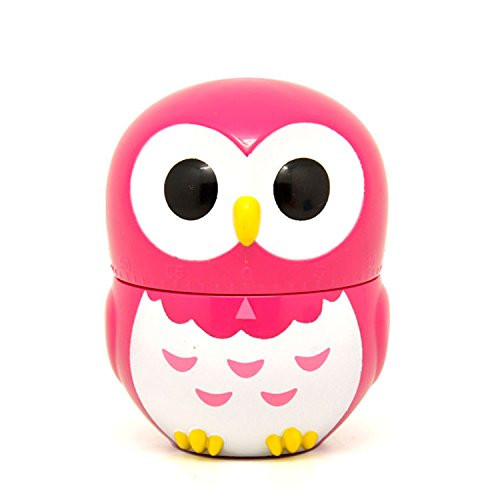 Billmill Owl Kitchen Timer 60 Minute Timing with Loud Alarm Sound Home Baking Cooking Manual Mechanical Timer Countdown?Red?