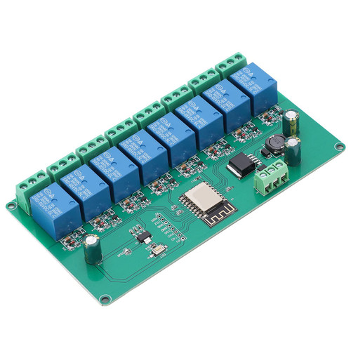 ESP8266 Relay Module WiFi 8?Channel Development Board DC 7?28V / 5V PCB Relay Module for Smart Home Wireless Control
