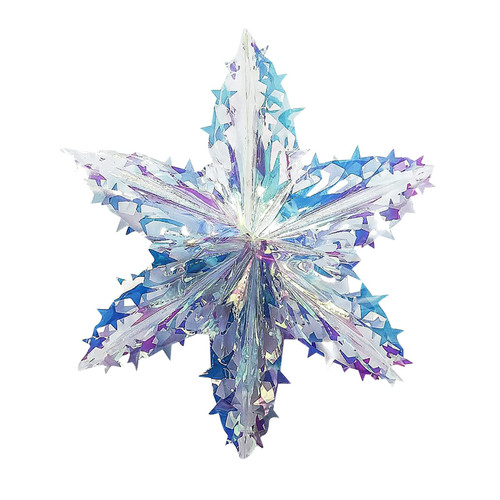 Christmas Star Ornament Crystal Neon Film Pendant Party Christmas Window Decoration Pendant Christmas Tree Pendant Ball Small