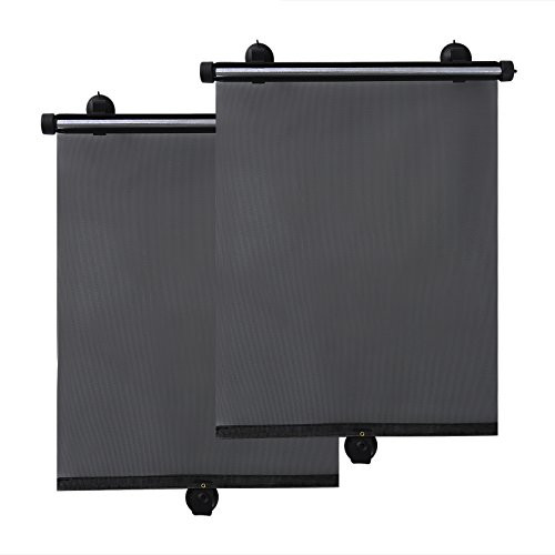 Gydandir Sun Shade for Baby,Car Window Shade Roller Retractable Sunshade for Side Windows Blocks Harmful UV Rays,Protect Kids from Sun Glare and Heat (2 Pack)