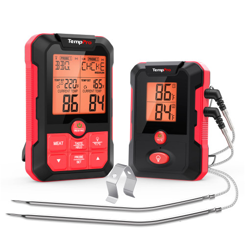 TempPro H10B 500FT Wireless Meat Thermometer with Dual Meat Probe, Remote Meat Thermometer Wireless with Alarm, Smoker Thermometer Wireless Thermometer for Grilling Cooking Oven BBQ, Smart Thermometer TempPro H10B 500FT Wireless Meat Thermometer with Dual Meat Probe, Remote Meat Thermometer Wireless with Alarm, Smoker Thermometer Wireless Thermometer for Grilling Cooking Oven BBQ, Smart Thermometer