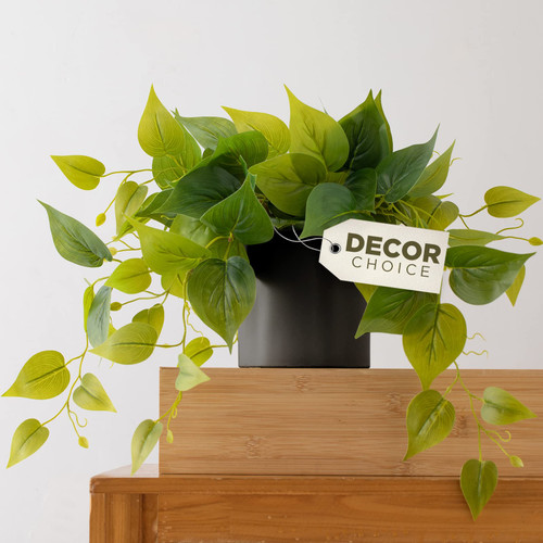 FOREVER LEAF Faux Plants Indoor, Artificial Plants for Home Decor Indoor, Pothos Small Fake Plants, Fake Plants Decor, Decorative Plants, Fake Plant, Artificial Plant for Indoor & Outdoor - Black Pot FOREVER LEAF Faux Plants Indoor, Artificial Plants for Home Decor Indoor, Pothos Small Fake Plants, Fake Plants Decor, Decorative Plants, Fake Plant, Artificial Plant for Indoor & Outdoor - Black Pot