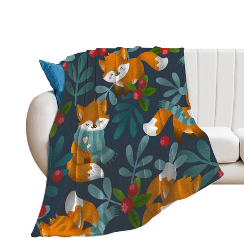 NAHAN Throw Blankets Fox Leaves Fleece Blanket Breathable Flannel Blankets Warm Blanket for Bed Sofa Couch Chair Office NAHAN Throw Blankets Fox Leaves Fleece Blanket Breathable Flannel Blankets Warm Blanket for Bed Sofa Couch Chair Office