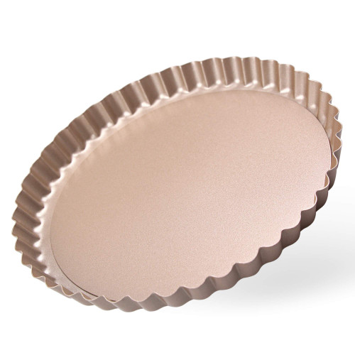Tart Pan Quiche Pie Mold Nonstick Fluted Flan Pans with Removable Bottom Carbon Steel Round Pizza Baking Tray Cheesecake Cake Tart Pie Dessert Baking Tray Plate Mold 8 Inch