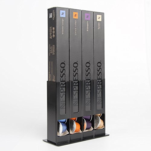 Flagship Coffee Pod Holder Capsule Storage Rack for Nespresso Originaline (Black, 4 Boxes)