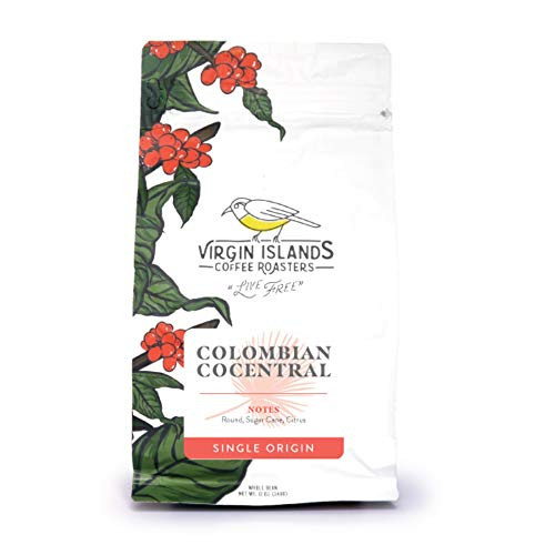 Colombian Whole Bean Coffee, Virgin Islands Coffee Roasters, Colombian Cocentral Medium Roast 12oz Colombian Whole Bean Coffee, Virgin Islands Coffee Roasters, Colombian Cocentral Medium Roast 12oz