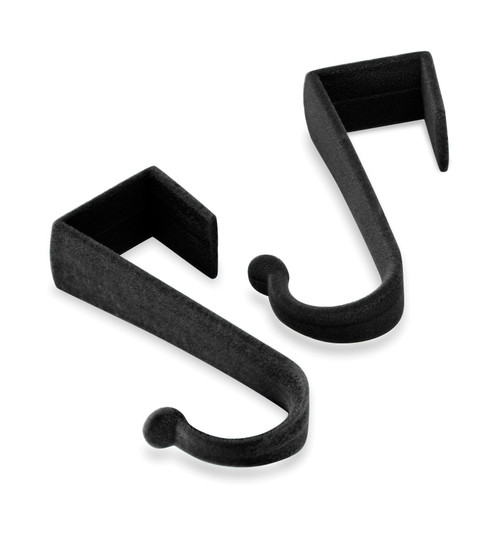 Whitmor Flocked Over The Door S/2 Hook, Black, 2 Count