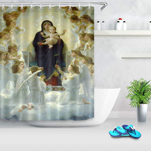 LB Jesus Christ Shower Curtains for Bathroom Christian Shower Curtain Set with Hooks 72x78 inch Extra Long Waterproof Polyester Fabric Bathroom Decorations LB Jesus Christ Shower Curtains for Bathroom Christian Shower Curtain Set with Hooks 72x78 inch Extra Long Waterproof Polyester Fabric Bathroom Decorations