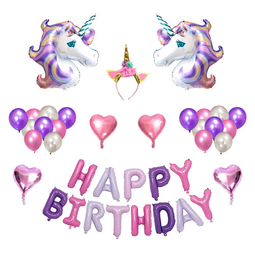 Unicorn Balloons Arch Garland Kit, Large Mylar Unicorn Purple Pink Confetti Latex Balloons, Unicorn Birthday Party Decorations Supplies for Girls