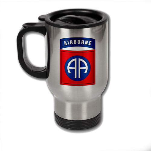 ExpressItBest Stainless Steel Coffee Mug with U.S. Army 82nd Airborne Division insignia
