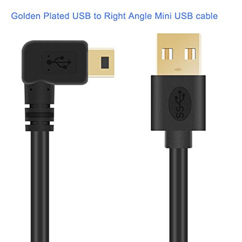 Gold Plated USB to Right Angle Mini USB, Aggice 30cm Length Golden Plated USB2.0 Type A to Right Angle Mini USB Male Extension Cable(Universal USB A to Right Mini USB)