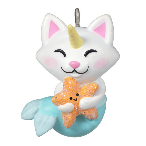 Hallmark Keepsake 1" Miniature Christmas Ornament 2022, Cute Mermaid Kitty, Mini, Plastic