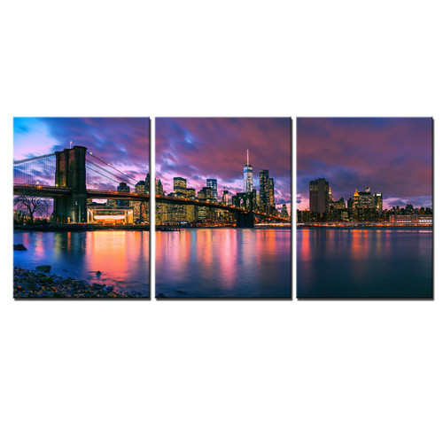 LevvArts Brooklyn Bridge Canvas Wall Art New York Manhattan City in Sunset Photo Picture Print Decor Modern Cityscape Skyline Painting for Bedroom Living Room Office (Small) LevvArts Brooklyn Bridge Canvas Wall Art New York Manhattan City in Sunset Photo Picture Print Decor Modern Cityscape Skyline Painting for Bedroom Living Room Office (Small)